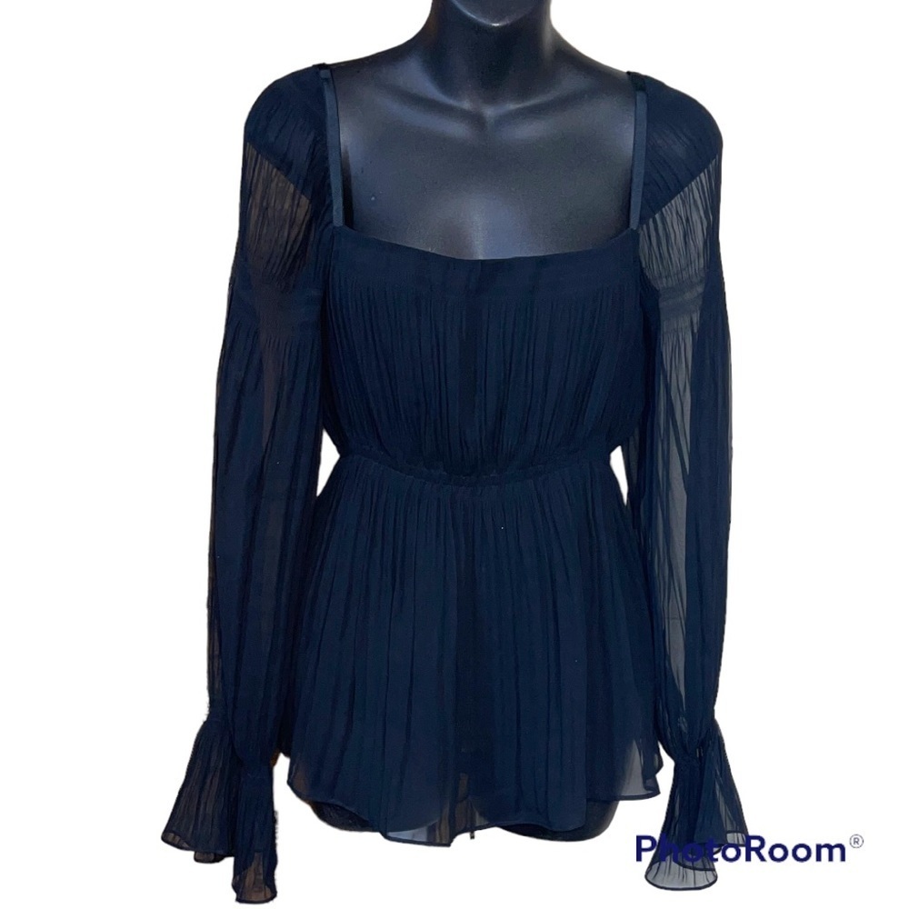 Gothic Fairy Blouse Elie Tahari Black Long Sleeve Sz M